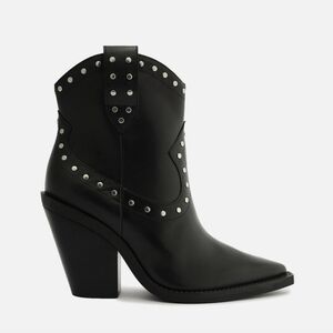 NWB Arezzo Norah High Block Heel Westerb Ankle‎ Boot Studded Size 8.5